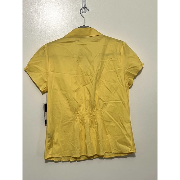 Claude Brown Yellow Short Sleeve Summer Top Size 12 - Picture 6 of 8